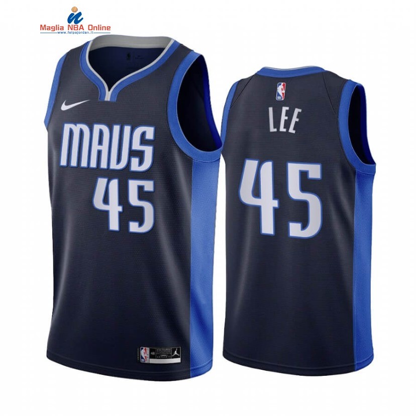 Maglia NBA Earned Edition Dallas Mavericks #45 Courtney Lee Marino 2020-21 Acquista