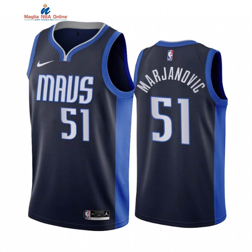 Maglia NBA Earned Edition Dallas Mavericks #51 Boban Marjanovic Marino 2020-21 Acquista