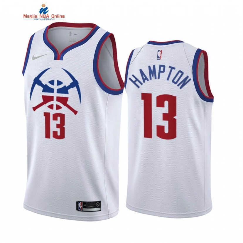 Maglia NBA Earned Edition Denver Nuggets #13 RJ Hampton Bianco 2020-21 Acquista