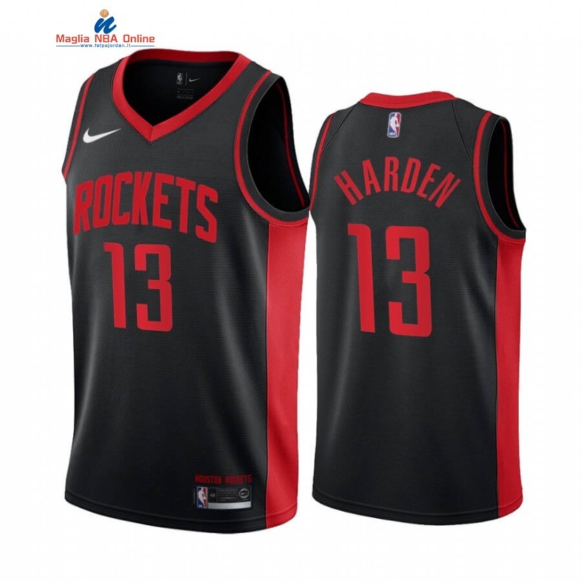 Maglia NBA Earned Edition Houston Rockets #13 James Harden Nero 2020-21 Acquista