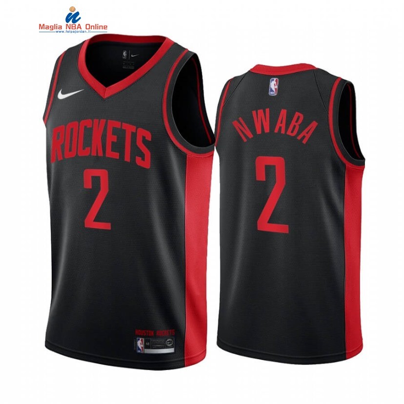 Maglia NBA Earned Edition Houston Rockets #2 David Nwaba Nero 2020-21 Acquista