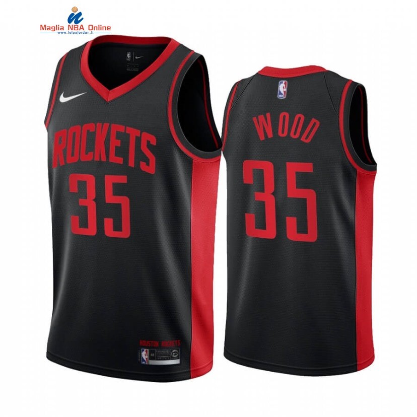 Maglia NBA Earned Edition Houston Rockets #35 Christian Wood Nero 2020-21 Acquista