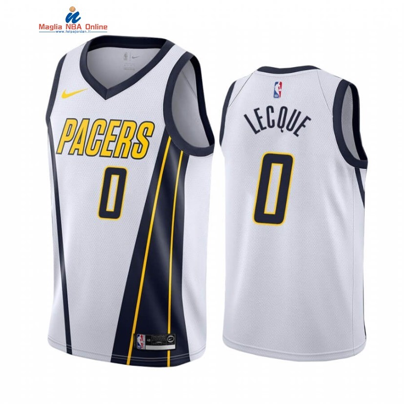 Maglia NBA Earned Edition Indiana Pacers #0 Jalen Lecque Bianco 2020-21 Acquista