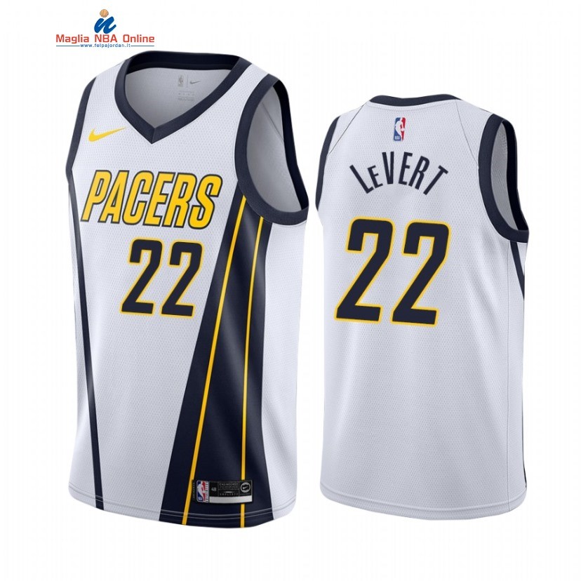 Maglia NBA Earned Edition Indiana Pacers #22 Caris LeVert Bianco 2020-21 Acquista