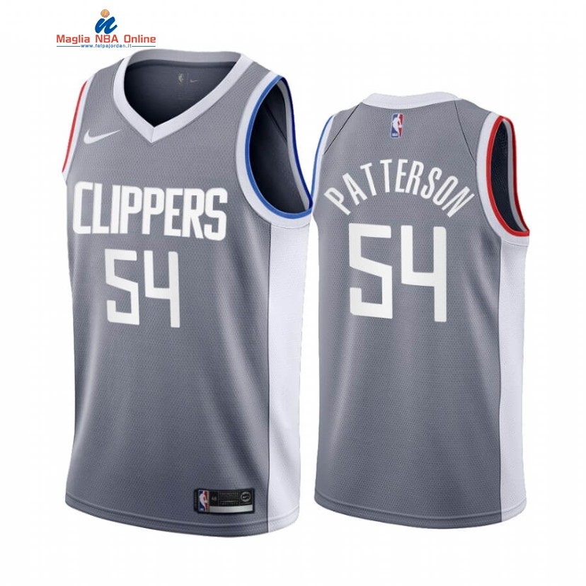 Maglia NBA Earned Edition Los Angeles Clippers #54 Patrick Patterson Grigio 2020-21 Acquista