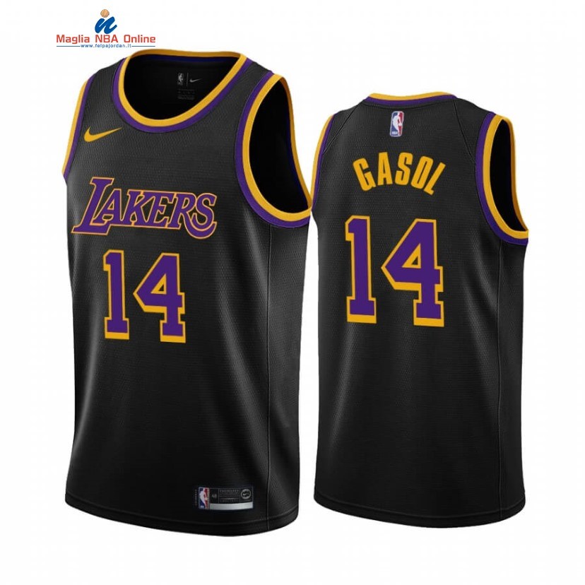 Maglia NBA Earned Edition Los Angeles Lakers #14 Marc Gasol Nero 2020-21 Acquista