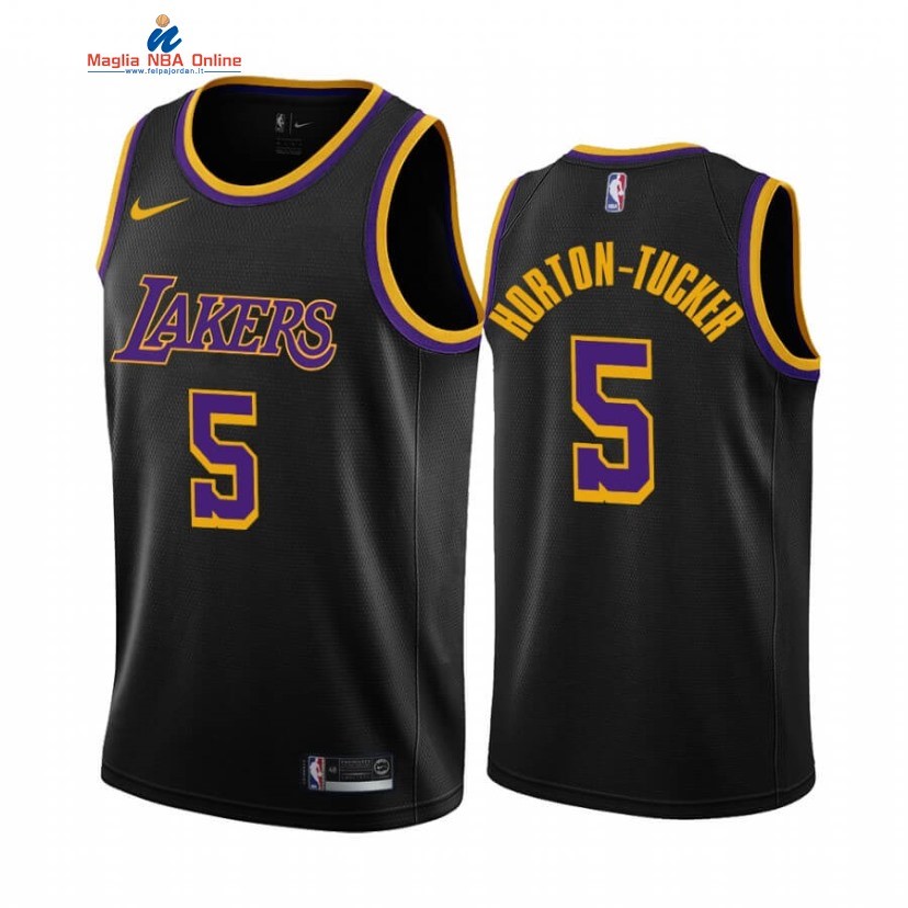 Maglia NBA Earned Edition Los Angeles Lakers #5 Talen Horton Tucker Nero 2020-21 Acquista