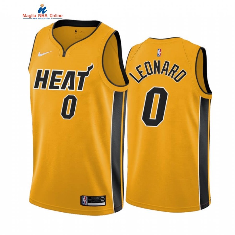 Maglia NBA Earned Edition Miami Heat #0 Meyers Leonard Giallo 2020-21 Acquista