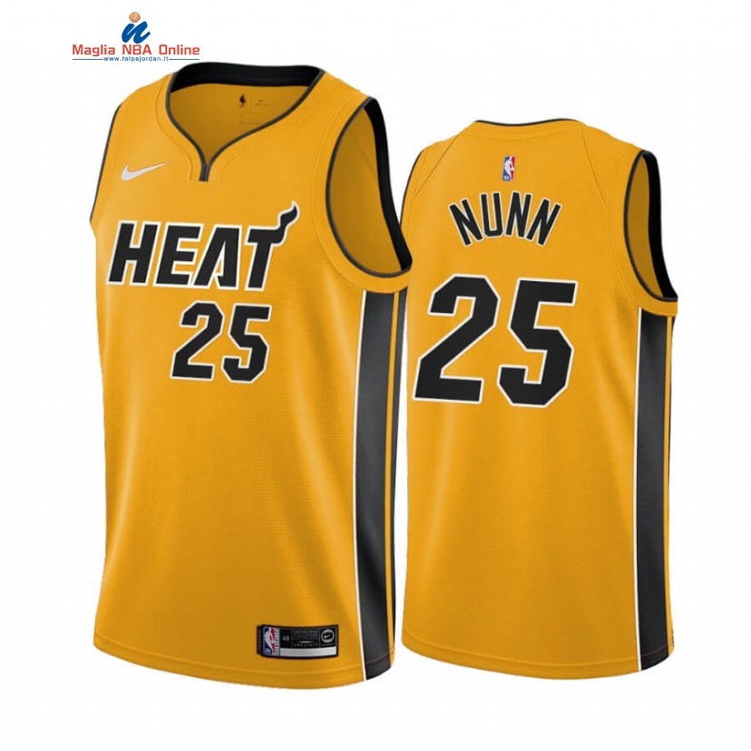 Maglia NBA Earned Edition Miami Heat #25 Kendrick Nunn Giallo 2020-21 Acquista