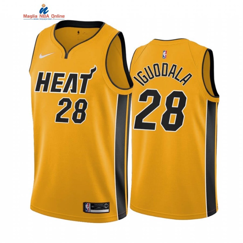 Maglia NBA Earned Edition Miami Heat #28 Andre Iguodala Giallo 2020-21 Acquista