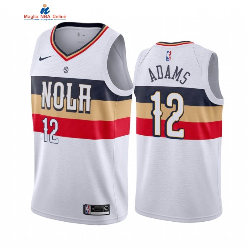 Maglia NBA Earned Edition New Orleans Pelicans #12 Steven Adams Bianco 2021-22 Acquista