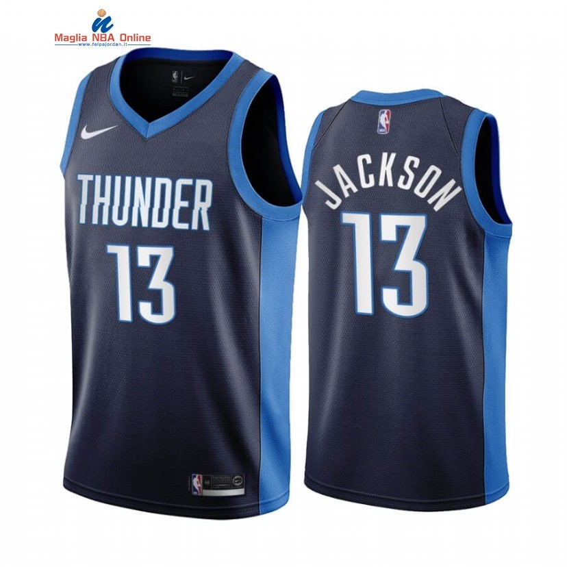Maglia NBA Earned Edition Oklahoma City Thunder #13 Frank Jackson Marino 2020-21 Acquista