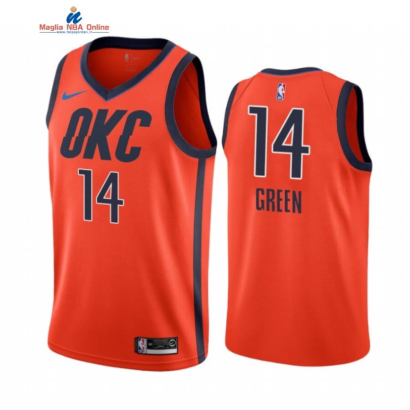 Maglia NBA Earned Edition Oklahoma City Thunder #14 Danny Green Arancia 2020-21 Acquista