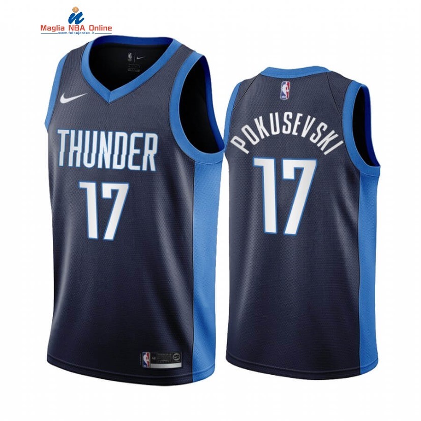 Maglia NBA Earned Edition Oklahoma City Thunder #17 Aleksej Pokusevski Marino 2020-21 Acquista