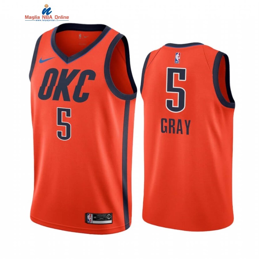 Maglia NBA Earned Edition Oklahoma City Thunder #5 Josh Gray Arancia 2020-21 Acquista