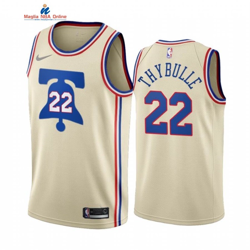 Maglia NBA Earned Edition Philadelphia Sixers #22 Matisse Thybulle Crema 2020-21 Acquista