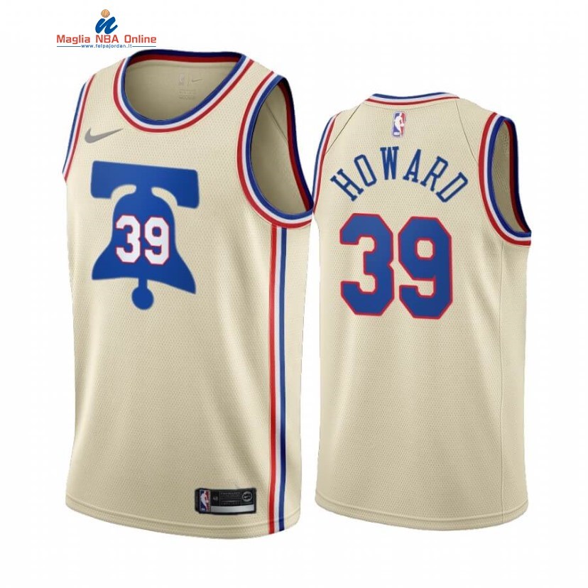 Maglia NBA Earned Edition Philadelphia Sixers #39 Dwight Howard Crema 2020-21 Acquista