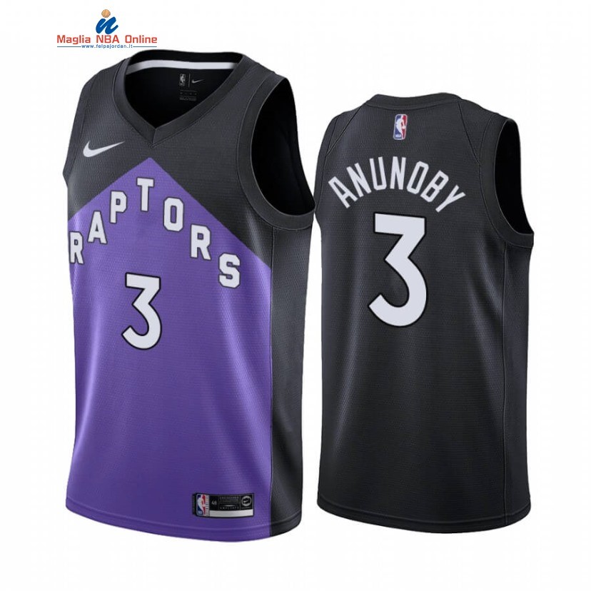 Maglia NBA Earned Edition Toronto Raptors #3 OG Anunoby Porpora 2020-21 Acquista