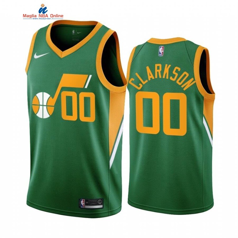 Maglia NBA Earned Edition Utah Jazz #0 Jordan Clarkson Verde 2020-21 Acquista