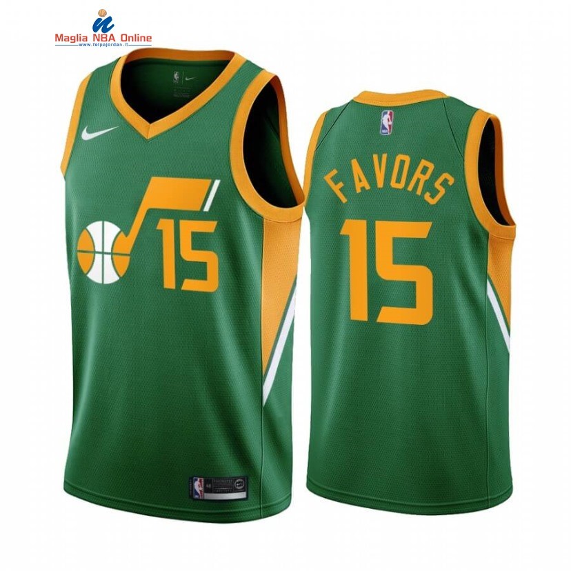 Maglia NBA Earned Edition Utah Jazz #15 Derrick Favors Verde 2020-21 Acquista