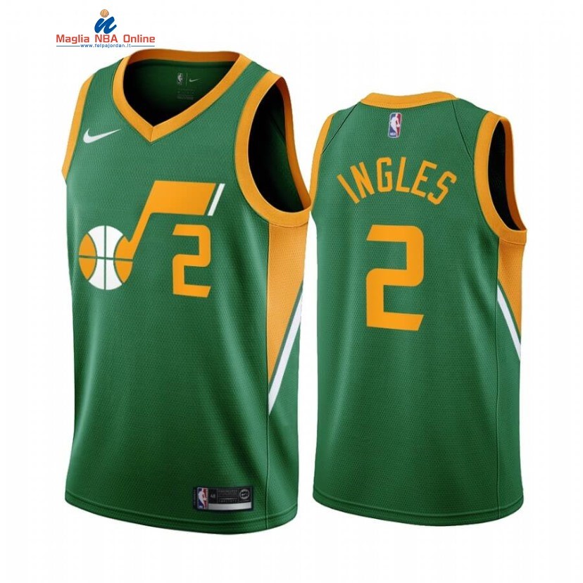 Maglia NBA Earned Edition Utah Jazz #2 Joe Ingles Verde 2020-21 Acquista