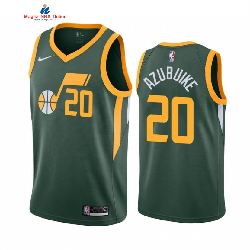 Maglia NBA Earned Edition Utah Jazz #20 Udoka Azubuike Verde Oro 2020-21 Acquista