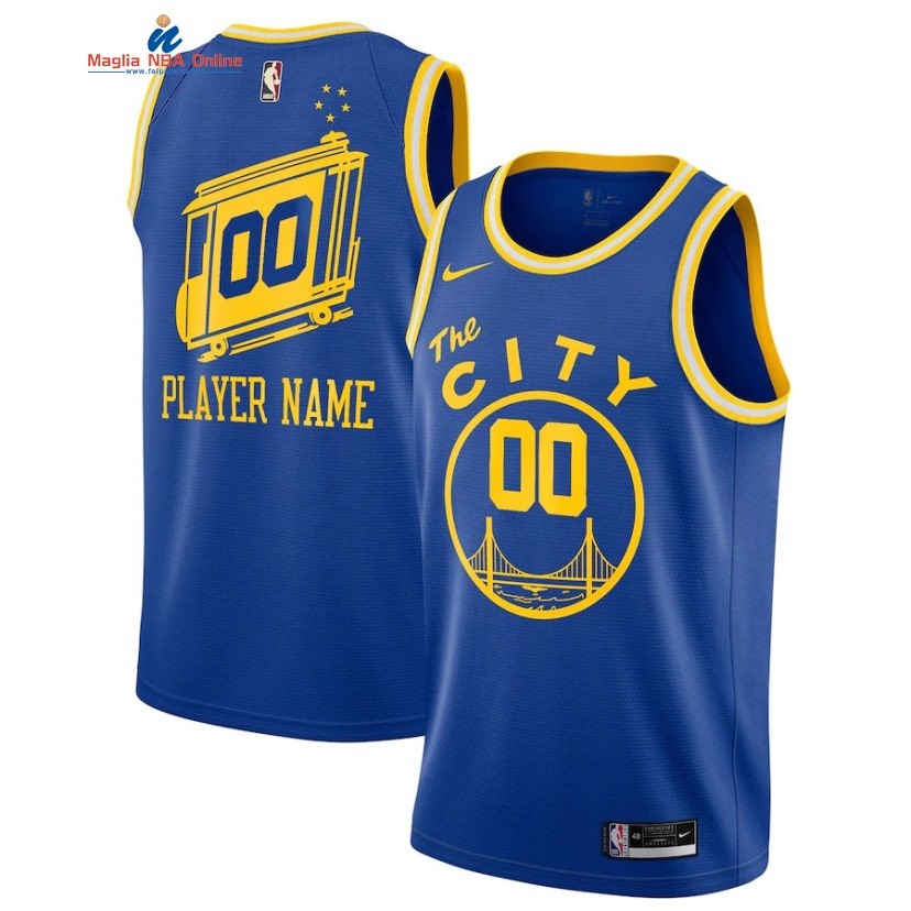 Maglia NBA Golden State Warriors #00 Personalizzate Blu Hardwood Classics Acquista