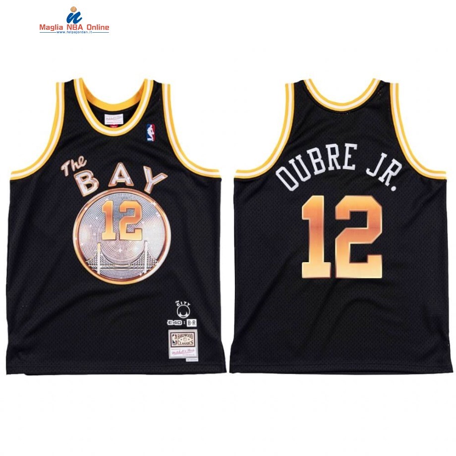 Maglia NBA Golden State Warriors #12 Kelly Oubre Jr. BR Remix E 40 Nero Hardwood Classics Acquista