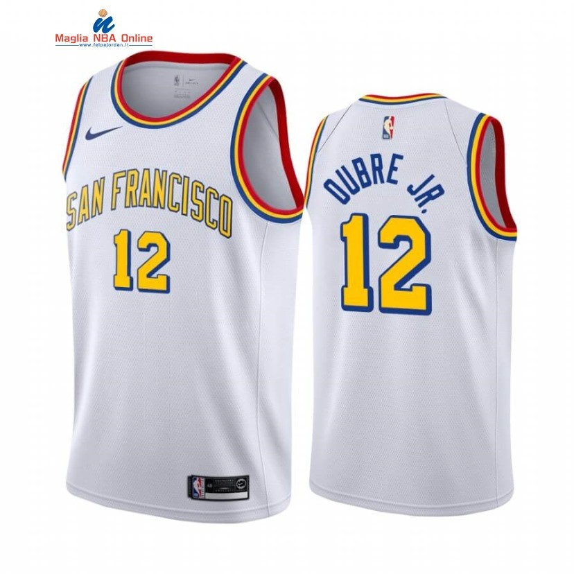 Maglia NBA Golden State Warriors #12 Kelly Oubre Jr. Bianco Hardwood Classics 2020-21 Acquista