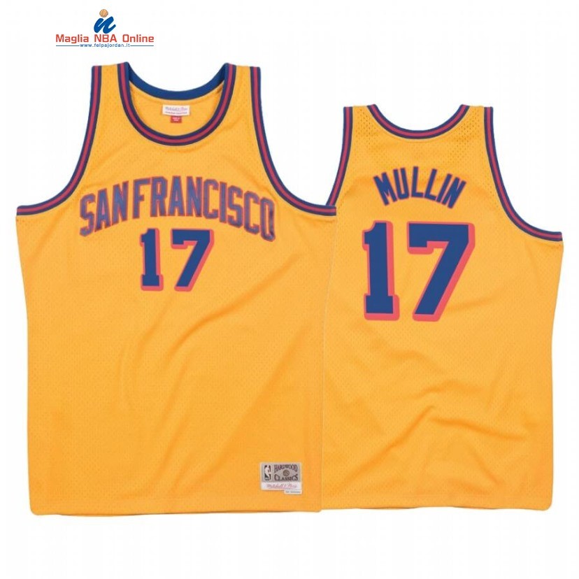 Maglia NBA Golden State Warriors #17 Chris Mullin Oro Hardwood Classics 1962-63 Acquista