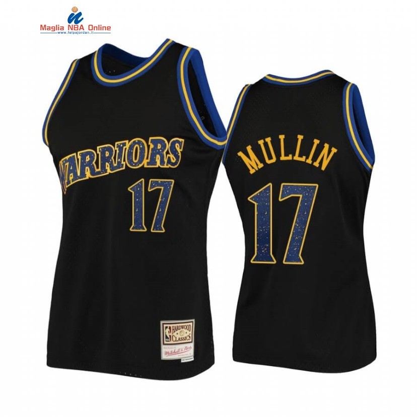 Maglia NBA Golden State Warriors #17 Chris Mullin Rings Collection Nero Hardwood Classics Acquista