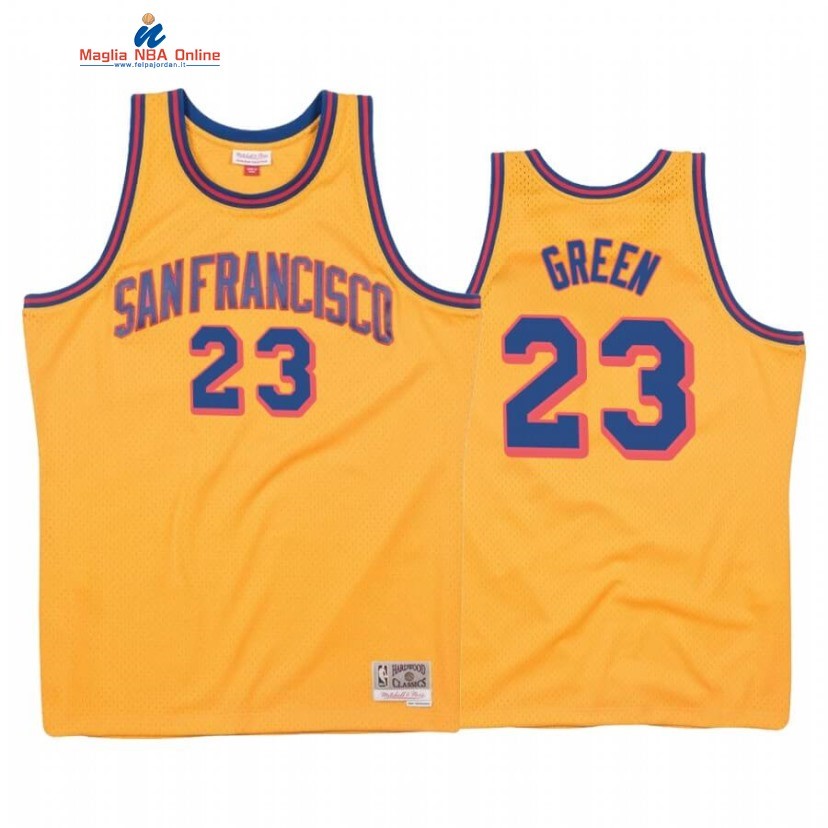 Maglia NBA Golden State Warriors #23 Draymond Green Oro Hardwood Classics 1962-63 Acquista