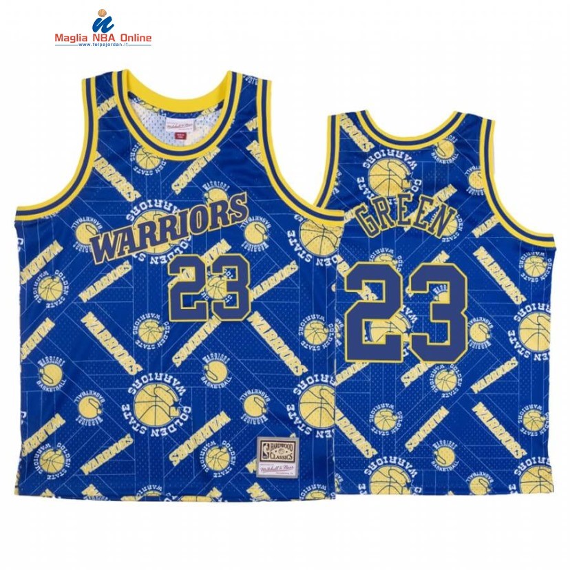 Maglia NBA Golden State Warriors #23 Draymond Green Tear Up Pack Blu Hardwood Classics Acquista