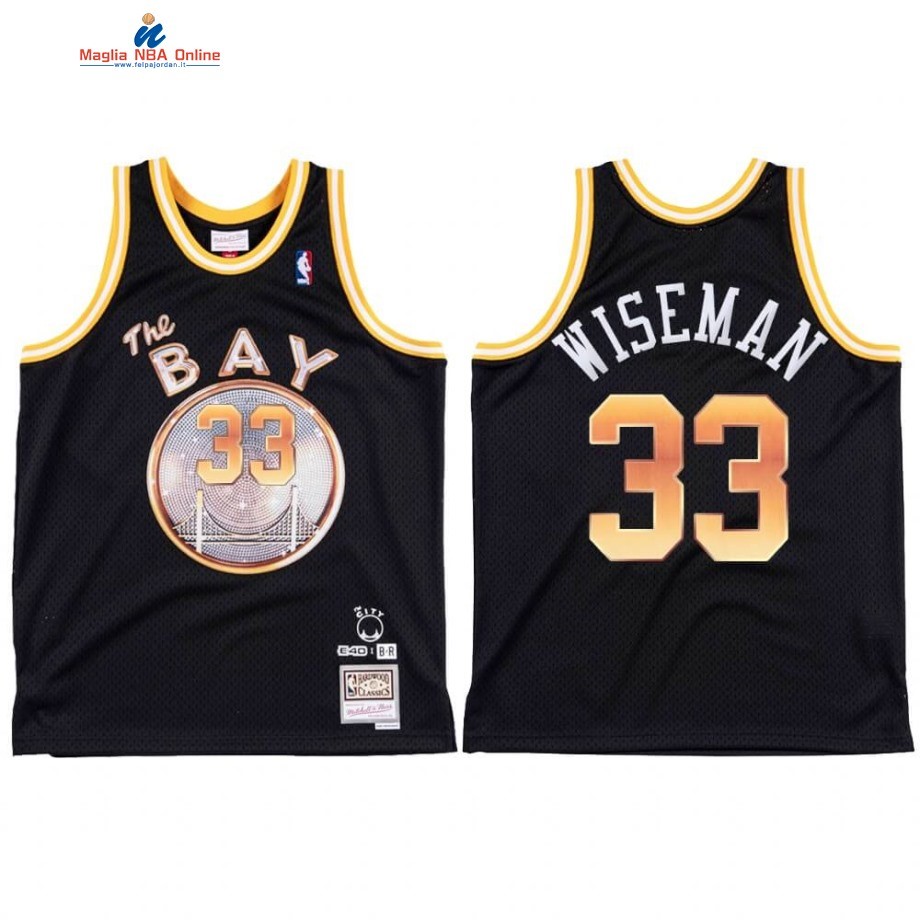 Maglia NBA Golden State Warriors #33 James Wiseman BR Remix E 40 Nero Hardwood Classics Acquista