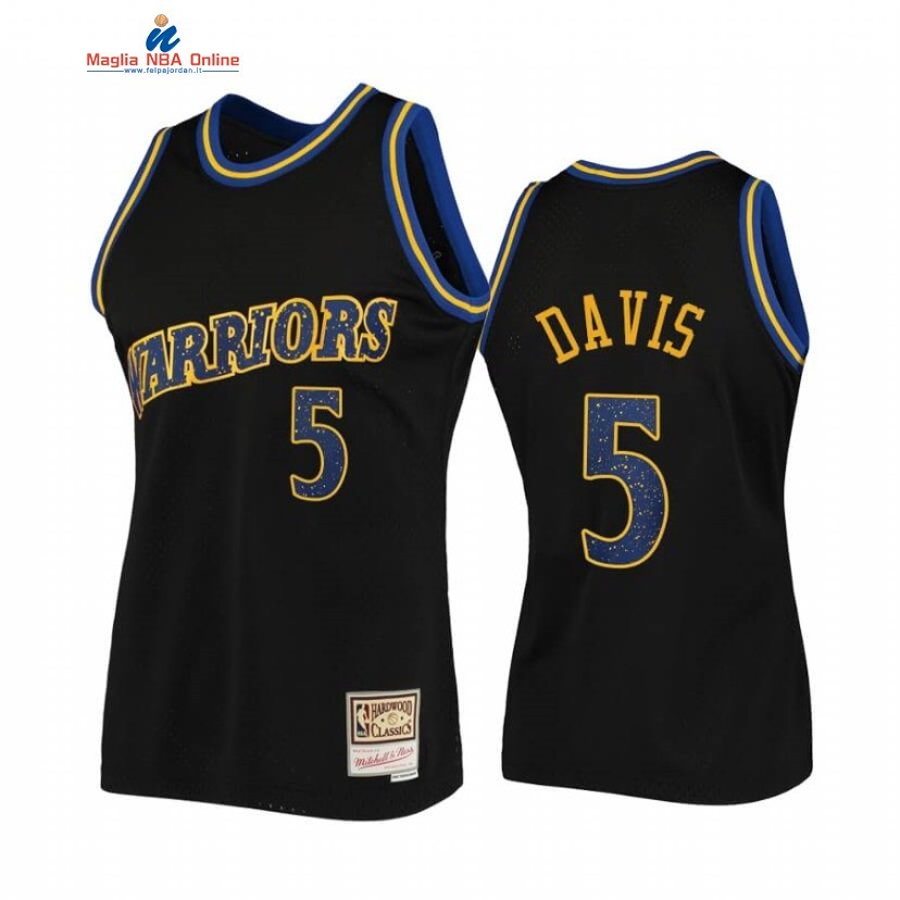 Maglia NBA Golden State Warriors #5 Baron Davis Rings Collection Nero Hardwood Classics Acquista