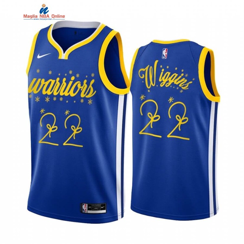 Maglia NBA Golden State Warriors 2020 Natale #22 Andrew Wiggins Blu Acquista