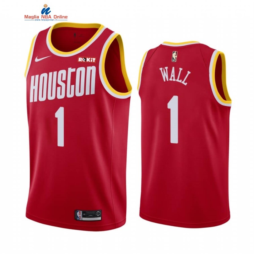 Maglia NBA Houston Rockets #1 John Wall Rosso Hardwood Classics 2020-21 Acquista