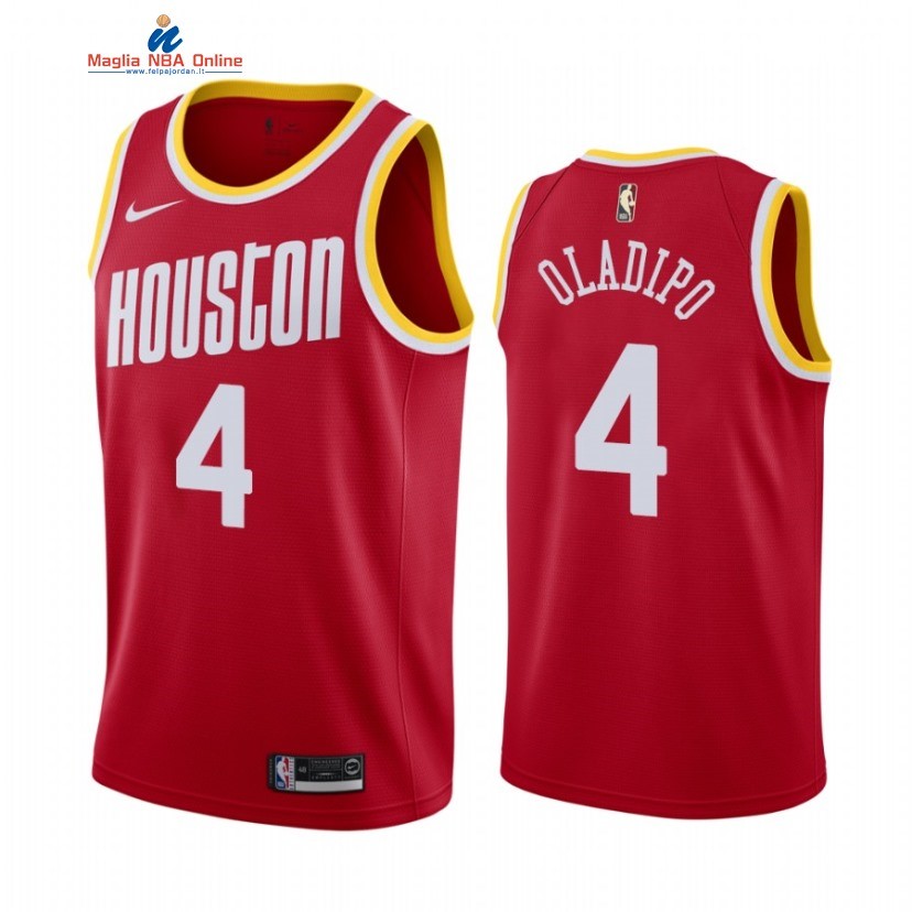 Maglia NBA Houston Rockets #4 Victor Oladipo Rosso Hardwood Classics 2020-21 Acquista