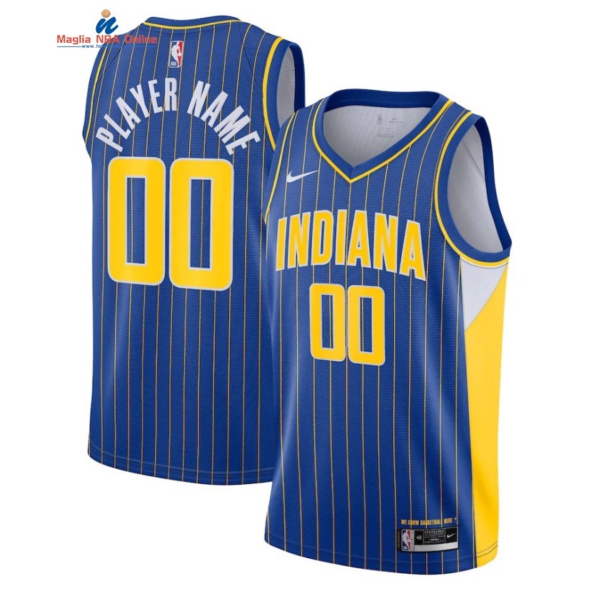 Maglia NBA Indiana Pacers #00 Personalizzate Blu Città 2020-21 Acquista