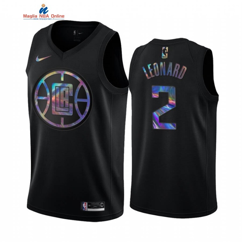 Maglia NBA Los Angeles Clippers #2 Kawhi Leonard Nero Hardwood Classics 2020 Acquista