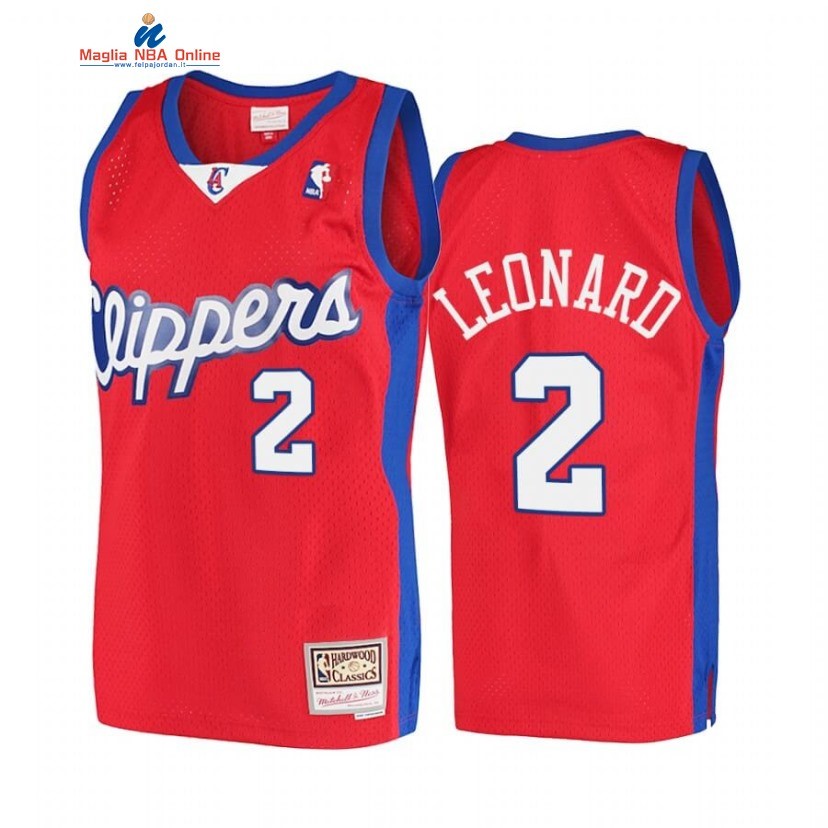 Maglia NBA Los Angeles Clippers #2 Kawhi Leonard Rosso Hardwood Classics 2001-02 Acquista