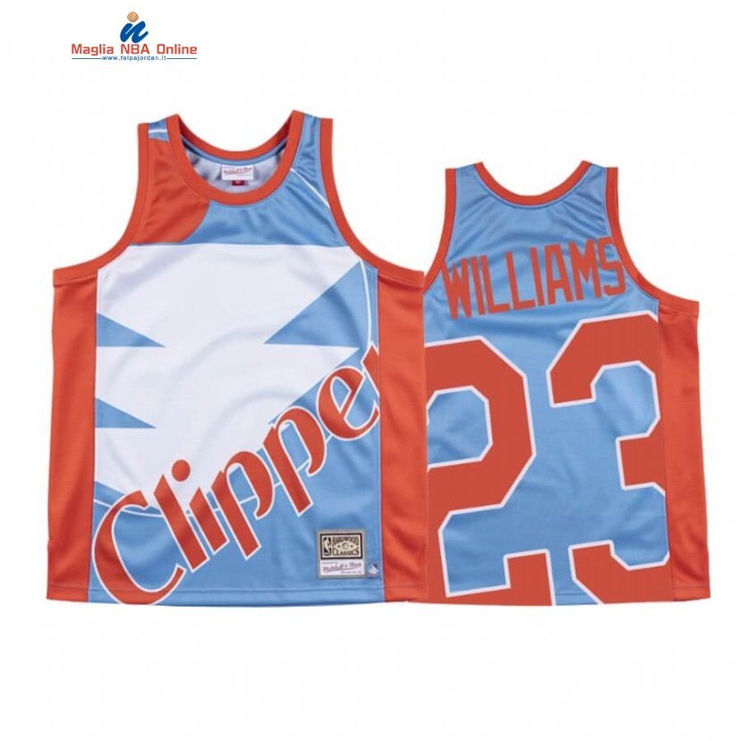 Maglia NBA Los Angeles Clippers #23 Lou Williams Big Face Blu Hardwood Classics Acquista