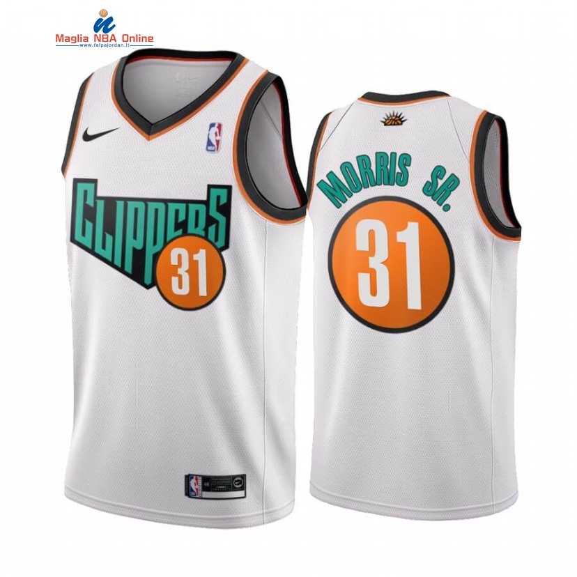 Maglia NBA Los Angeles Clippers #31 Marcus Morris Sr. Bianco Throwback 1993 Acquista