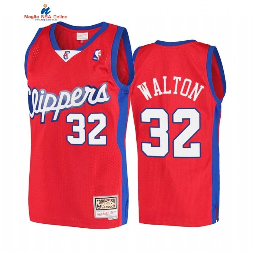 Maglia NBA Los Angeles Clippers #32 Bill Walton Rosso Hardwood Classics 2001-02 Acquista