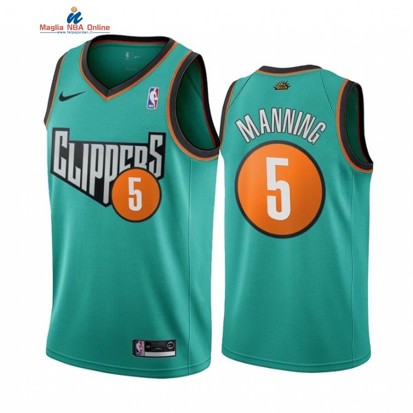 Maglia NBA Los Angeles Clippers #5 Danny Manning Verde Throwback 1993 Acquista
