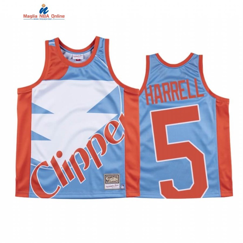 Maglia NBA Los Angeles Clippers #5 Montrezl Harrell Big Face Blu Hardwood Classics Acquista