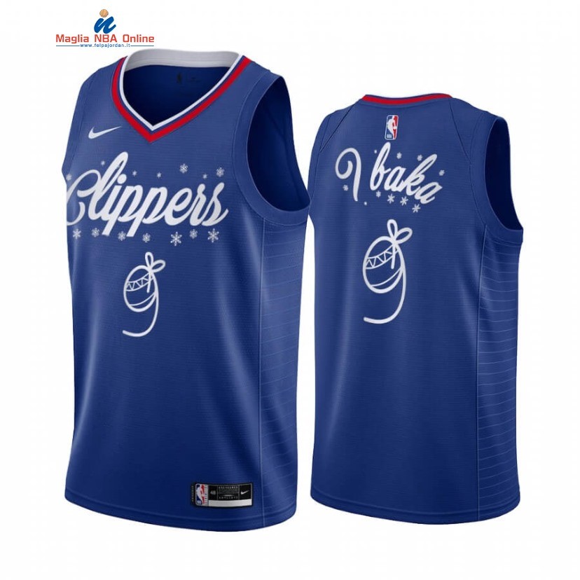 Maglia NBA Los Angeles Clippers 2020 Natale #9 Serge Ibaka Blu Acquista