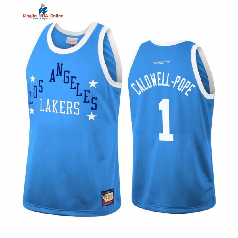 Maglia NBA Los Angeles Lakers #1 Kentavious Caldwell Pope Team Heritage Blu Throwback 1959-60 Acquista