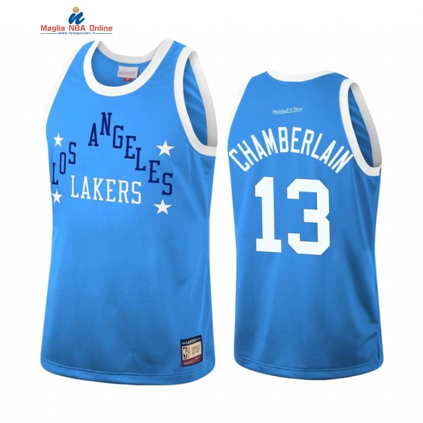 Maglia NBA Los Angeles Lakers #13 Wilt Chamberlain Team Heritage Blu Throwback 1959-60 Acquista