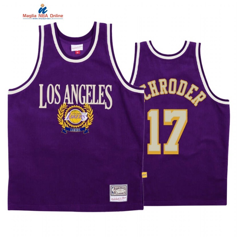 Maglia NBA Los Angeles Lakers #17 Dennis Schroder Porpora Hardwood Classics Acquista